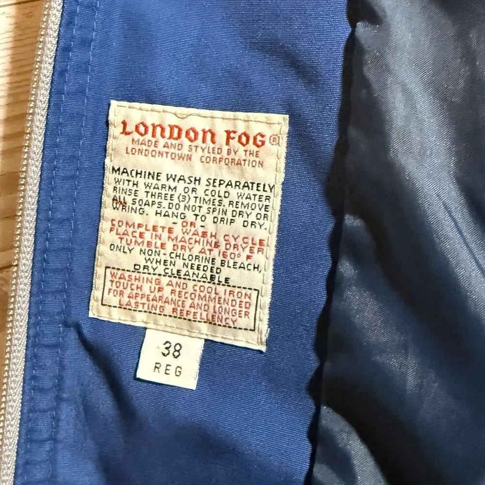 London Fog Weatherwear Of Distinction Gray Jacket Zip Pockets Men’s Size 38